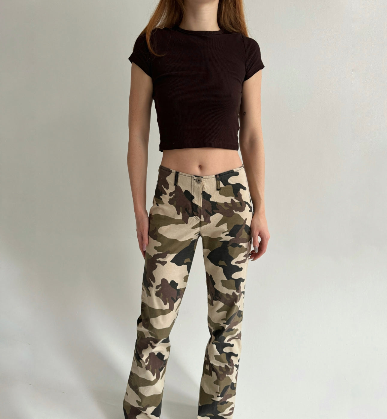 Vintage cotton military print pants