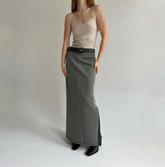 Brand new vintage grey denim maxi skirt