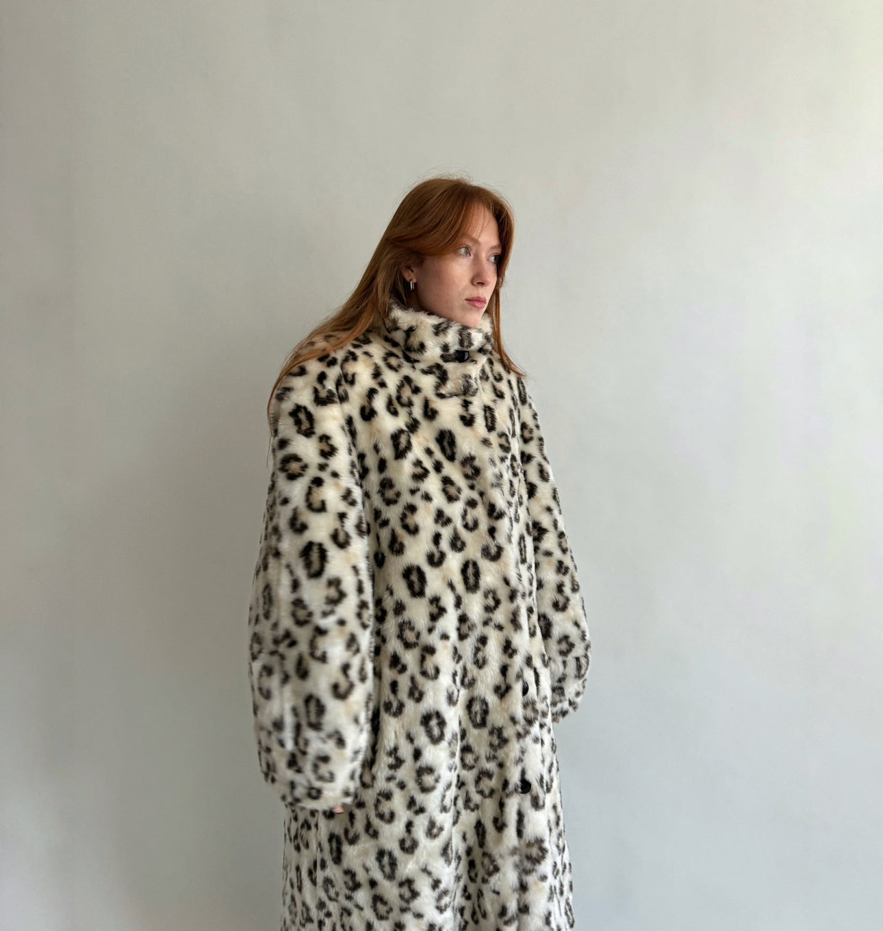 Vintage leopard printed faux fur