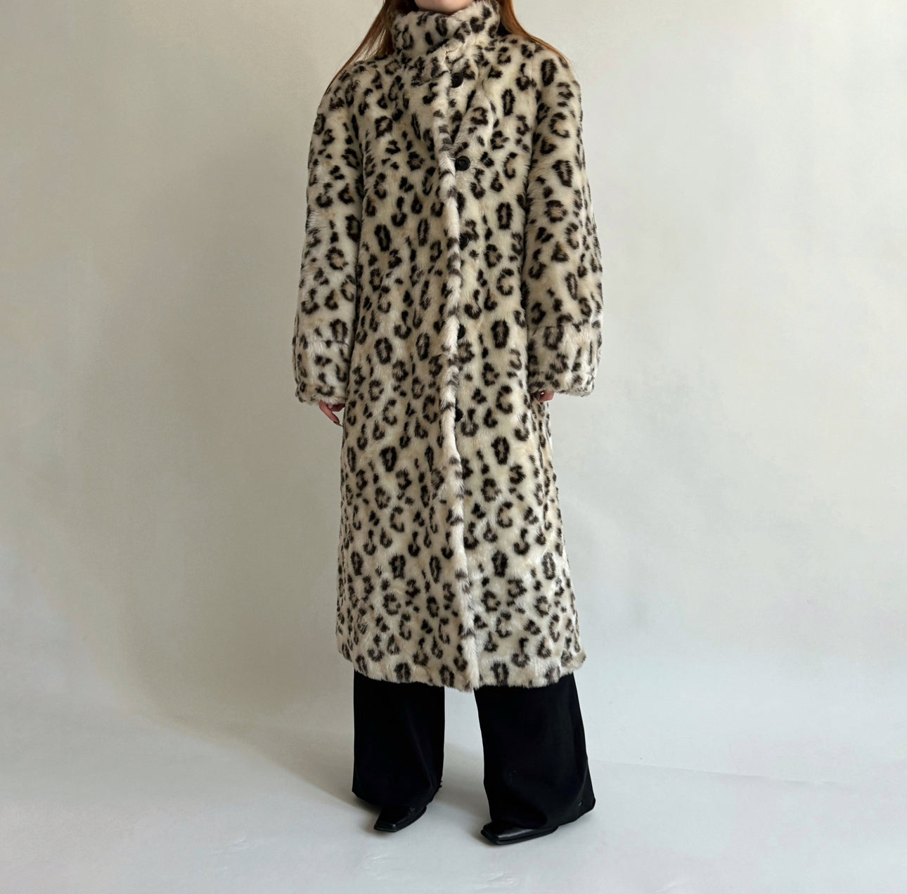 Vintage leopard printed faux fur