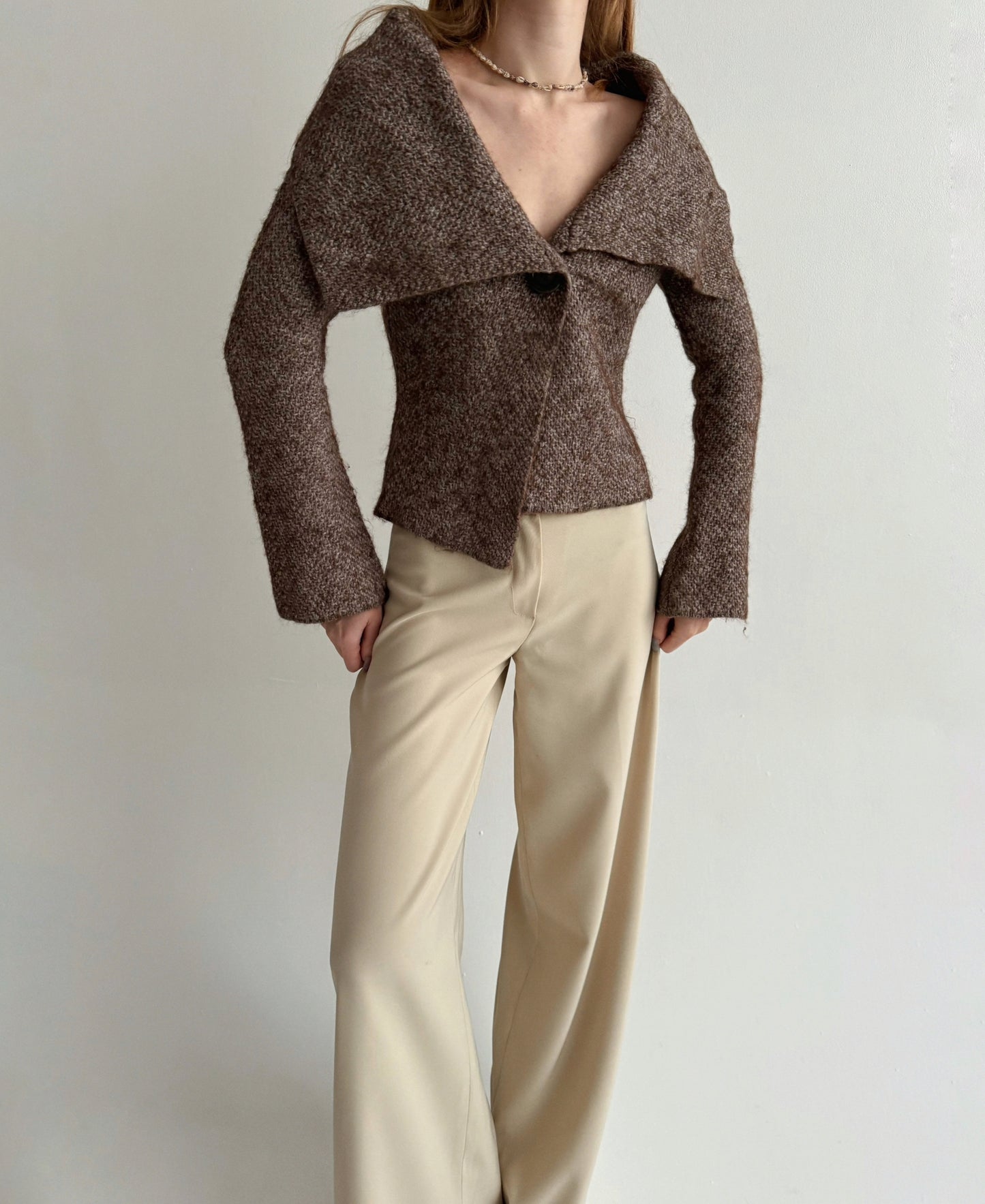 Vintage jacket with wide collar