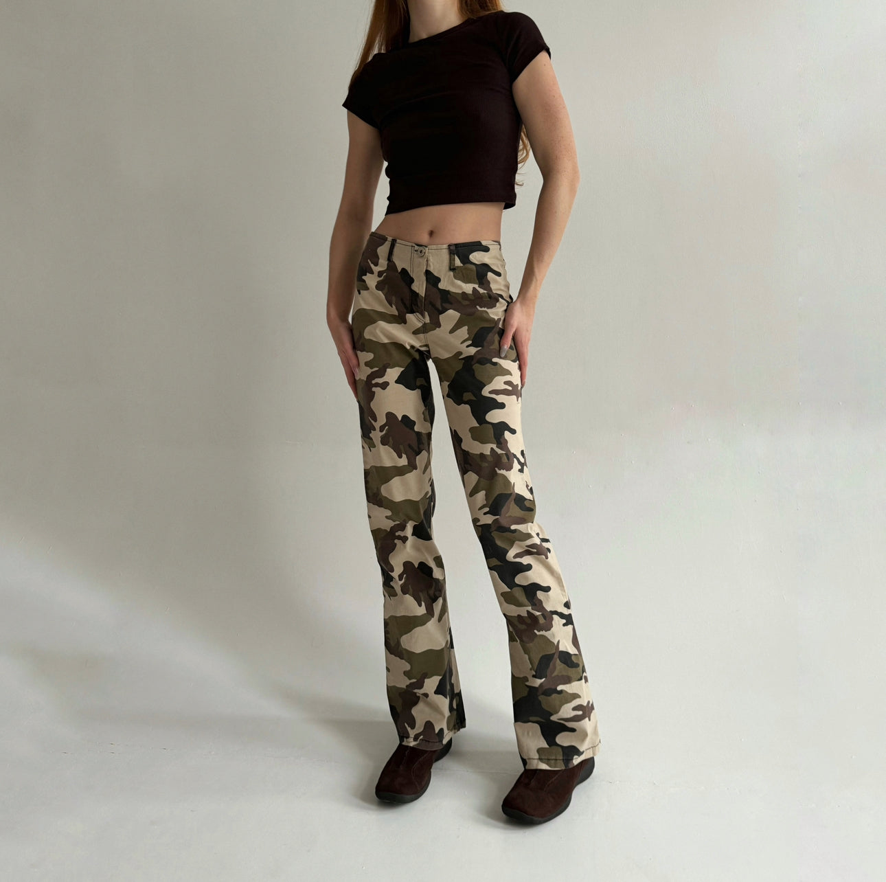 Vintage cotton military print pants