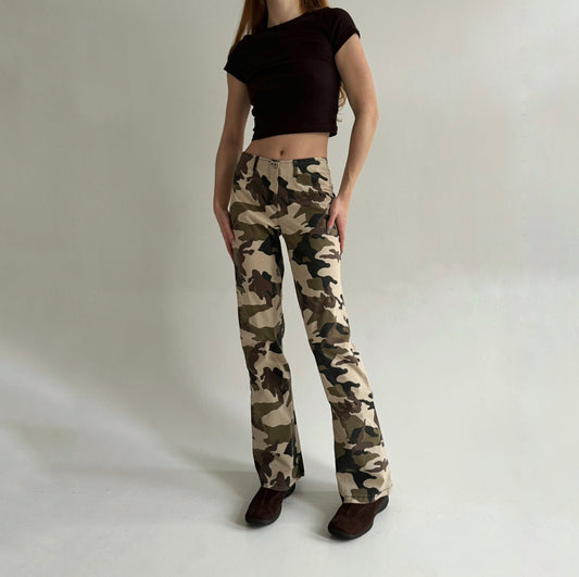 Vintage cotton military print pants