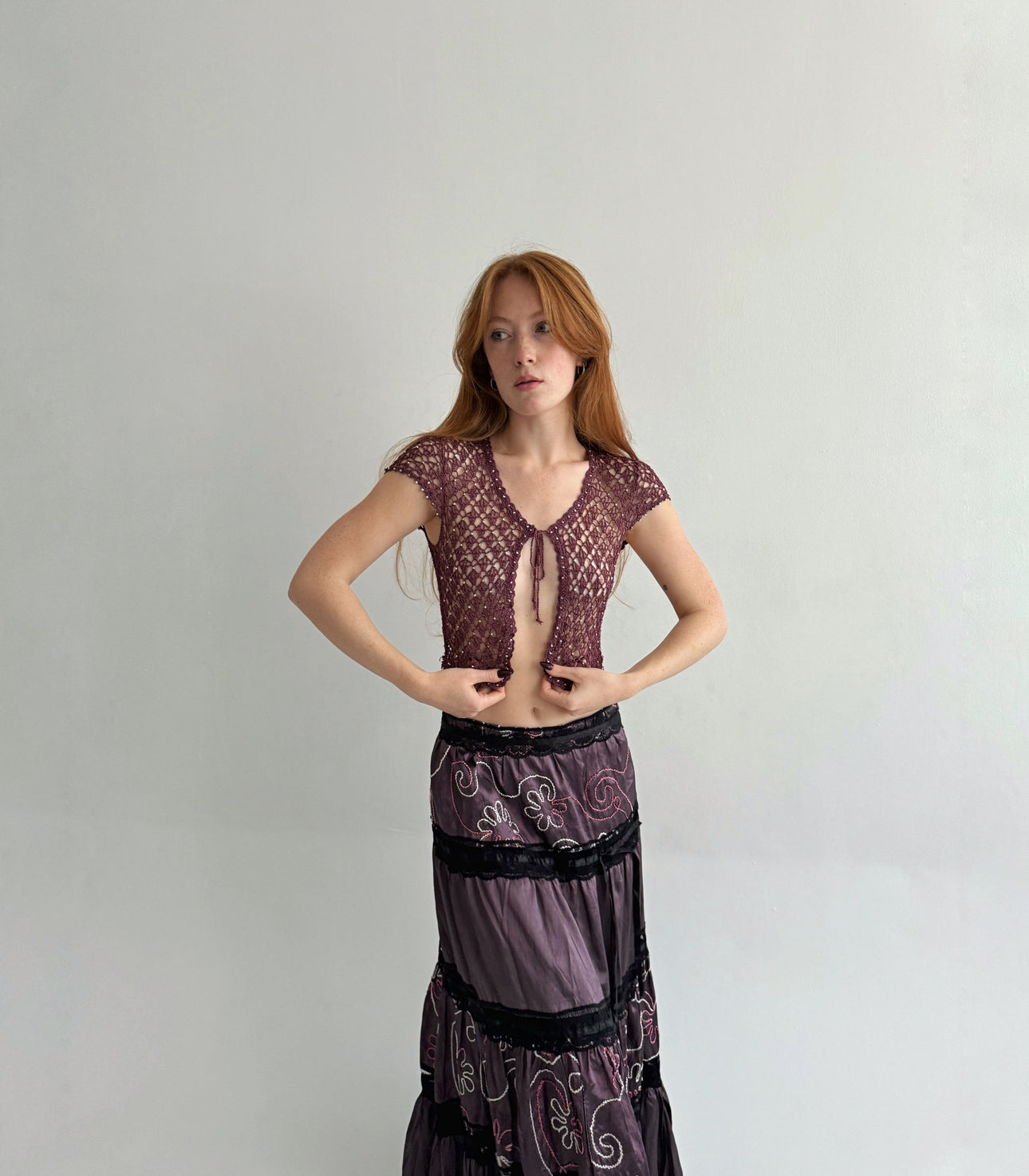 Vintage bolero with silver beads
