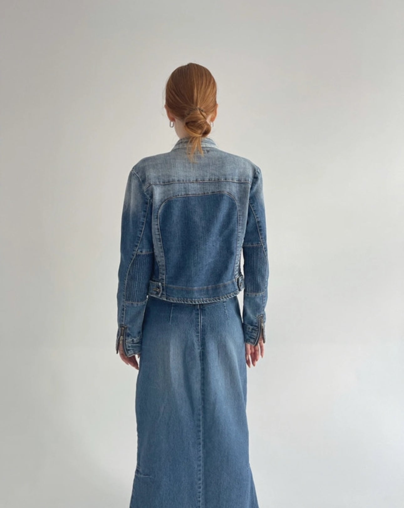 Vintage denim moto jacket