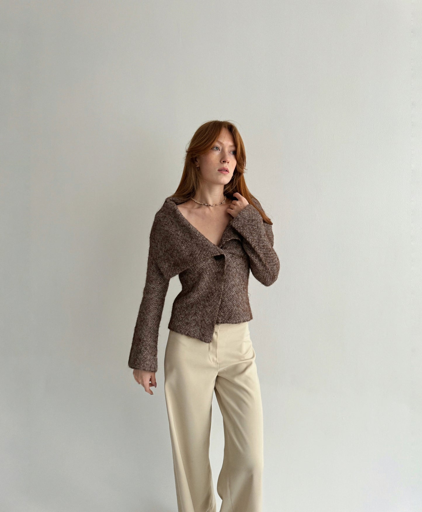 Vintage jacket with wide collar