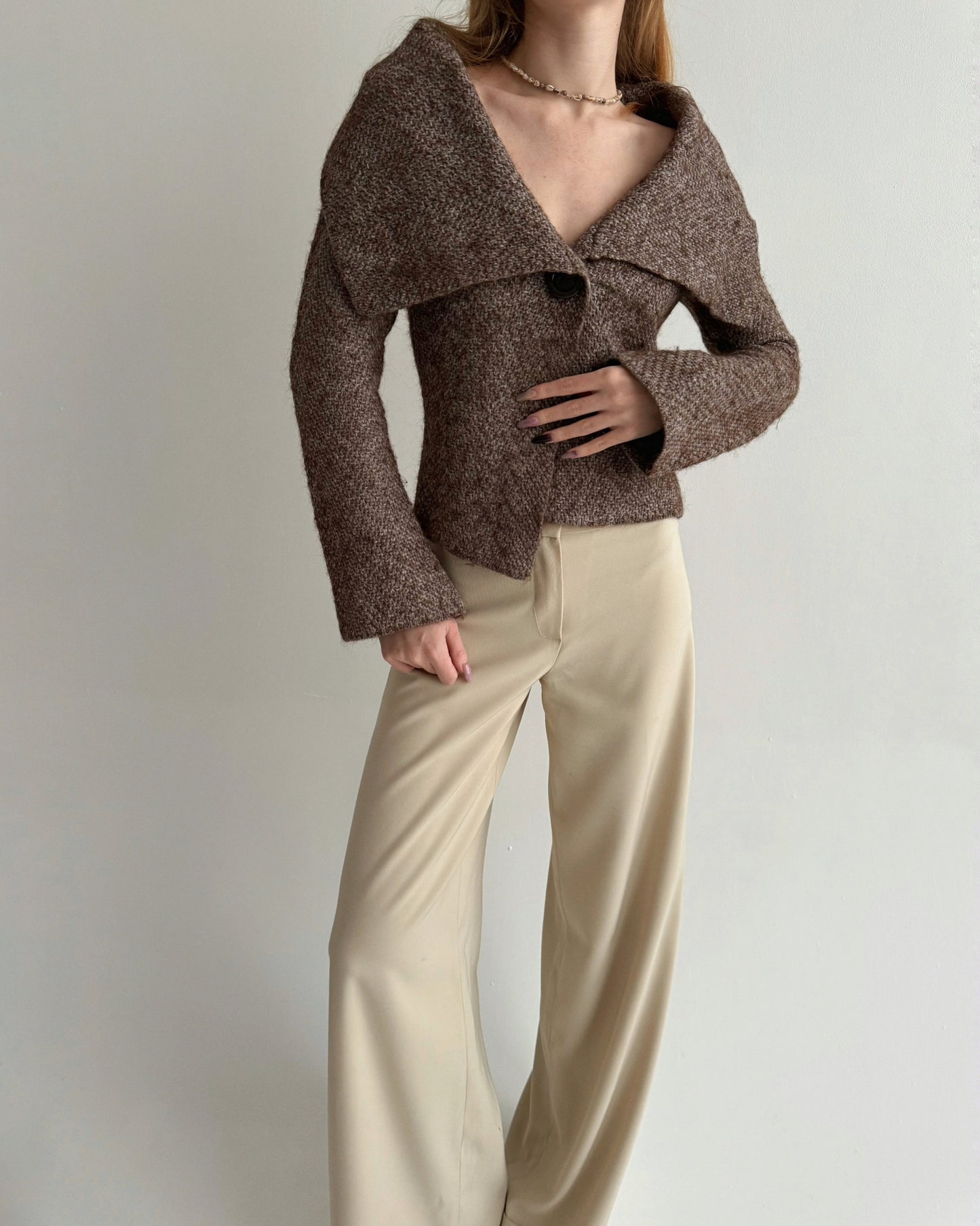 Vintage jacket with wide collar