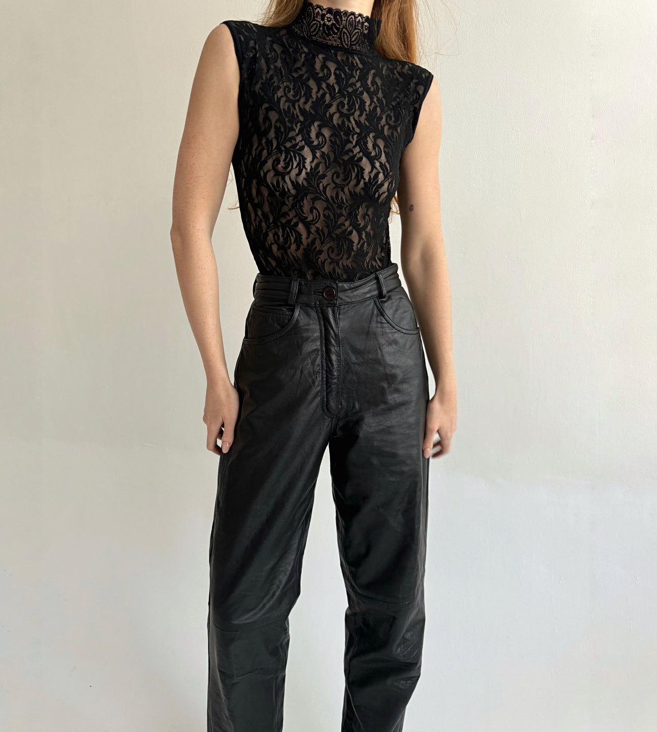 Vintage genuine leather pants