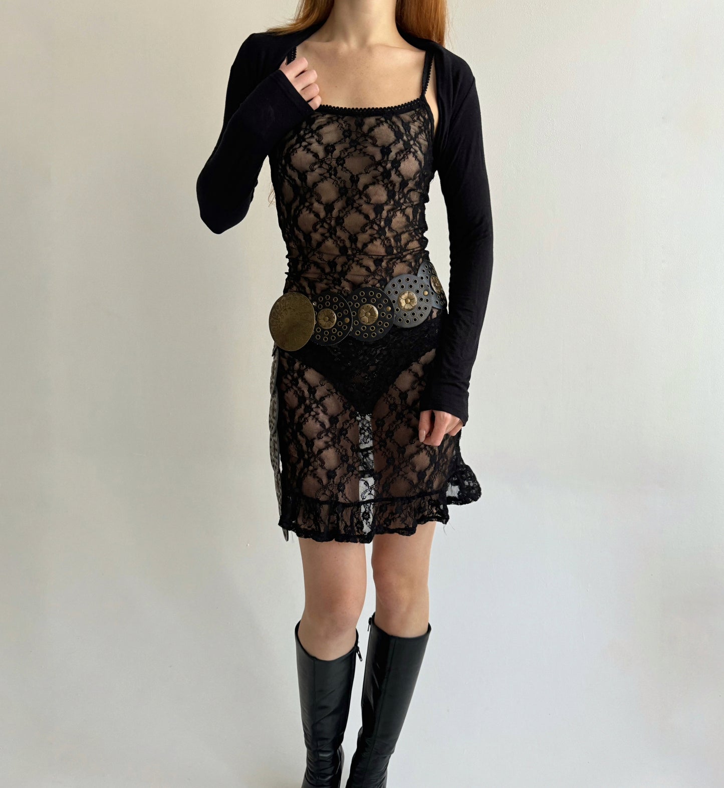 Vintage lace mini dress