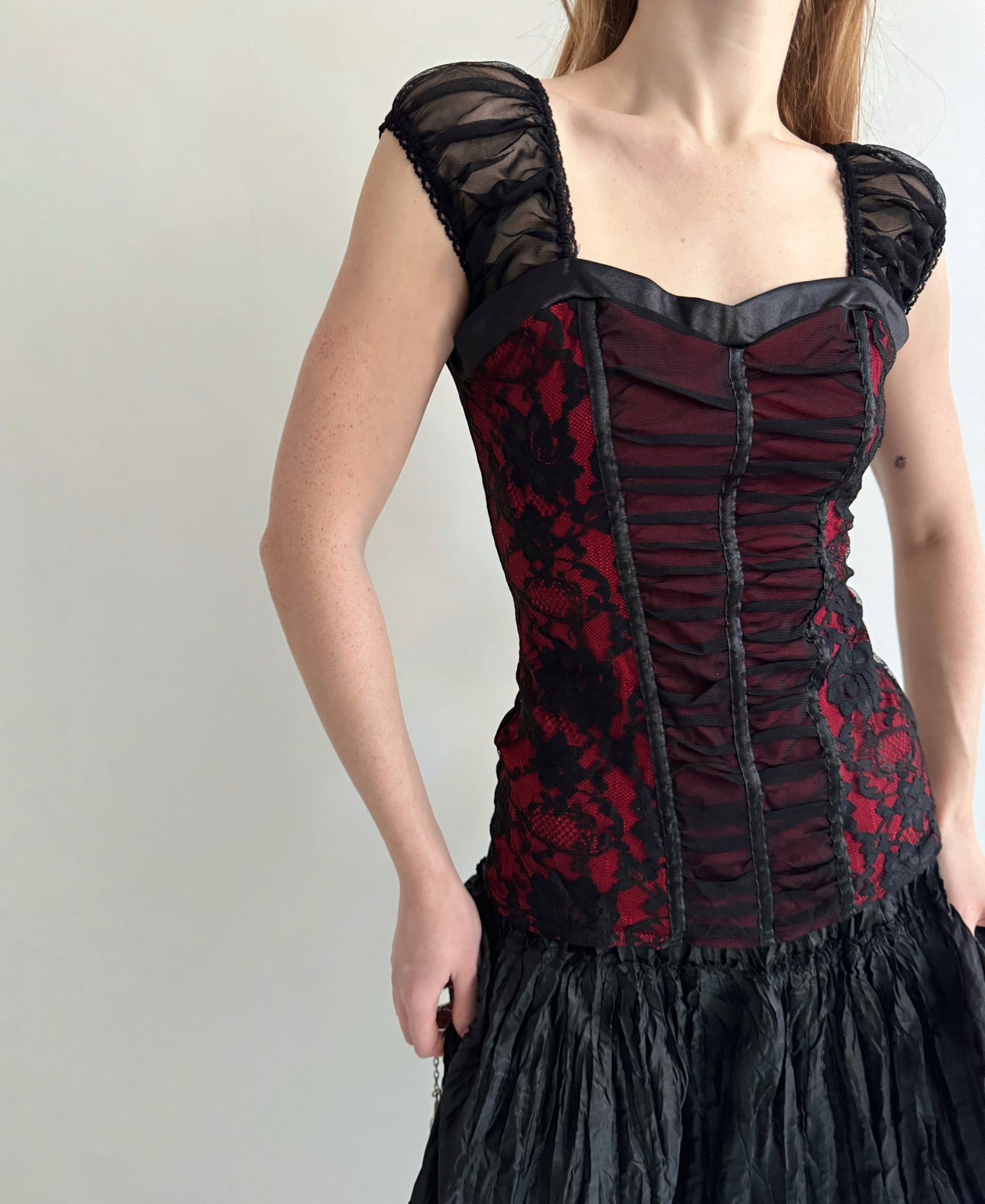 Vintage gothic blouse with lace