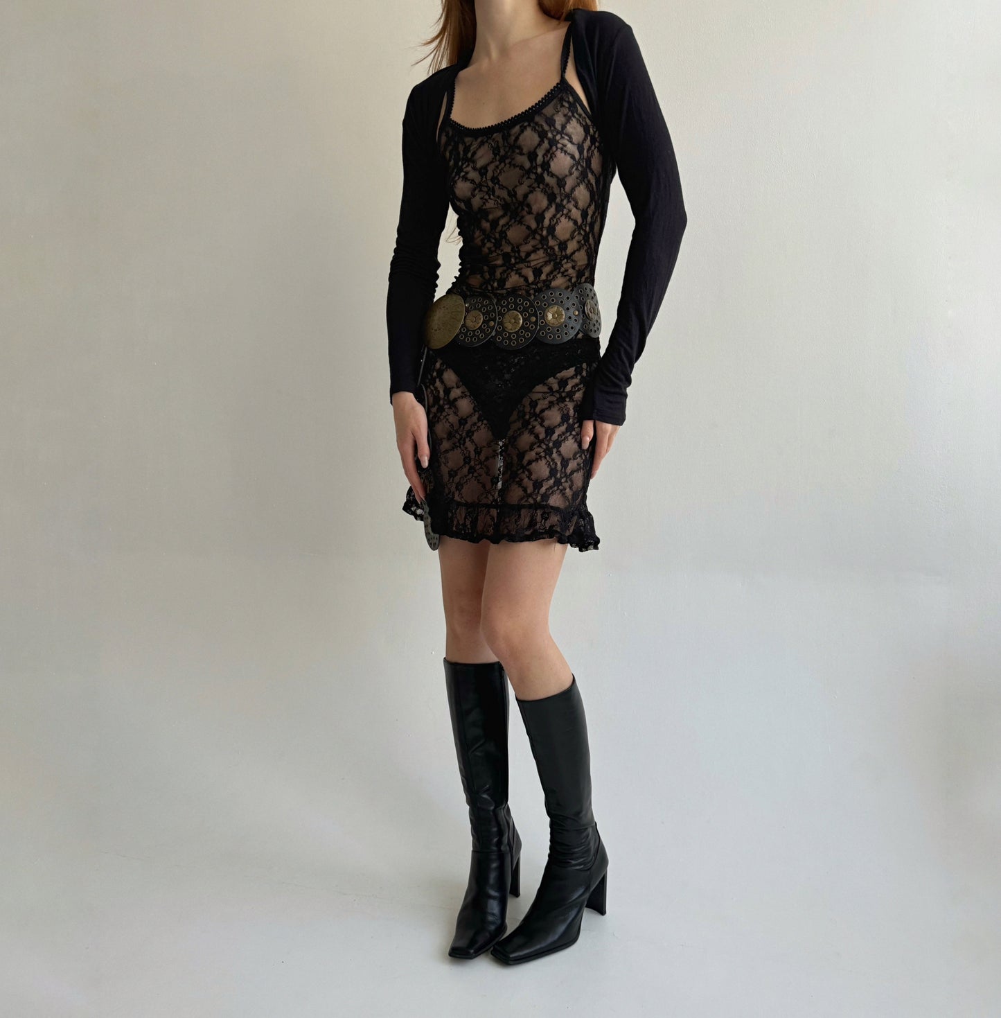 Vintage lace mini dress