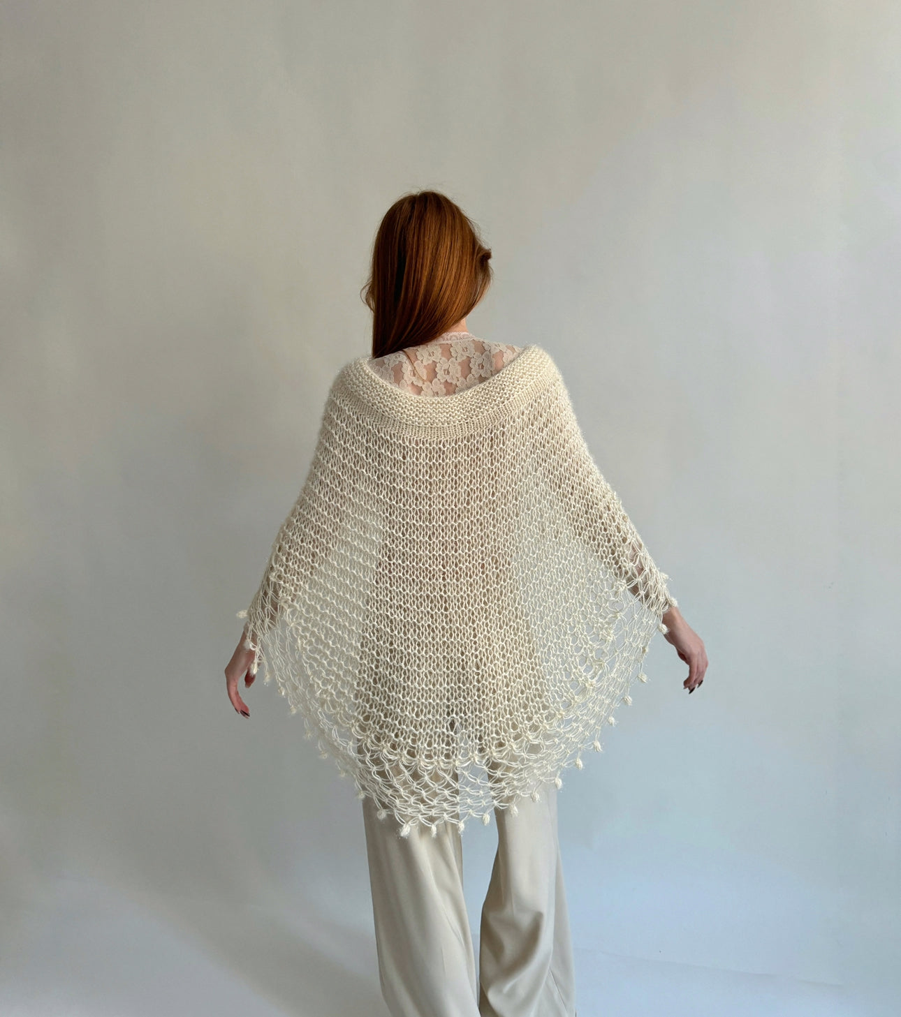 Vintage crochet poncho cardigan
