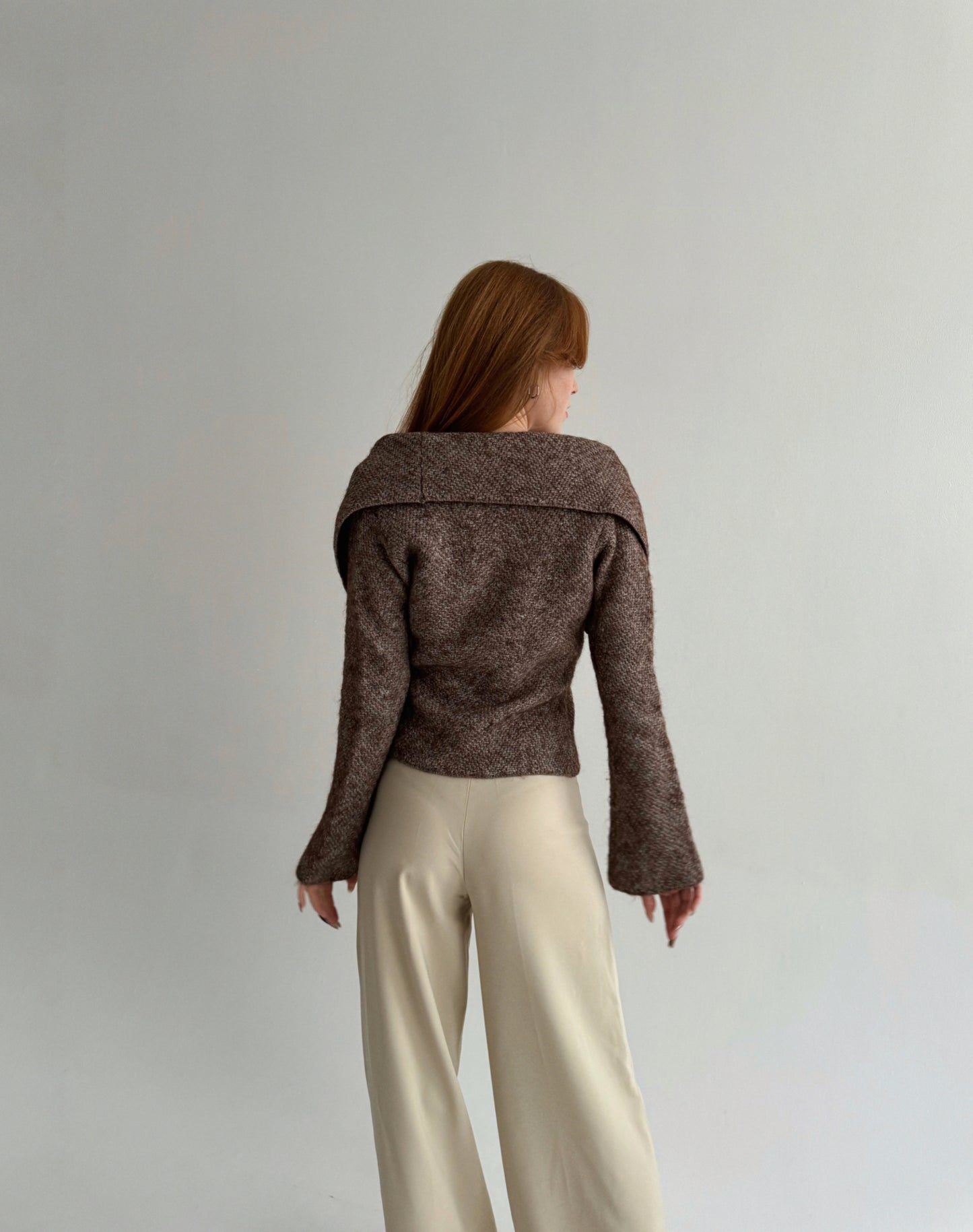 Vintage jacket with wide collar