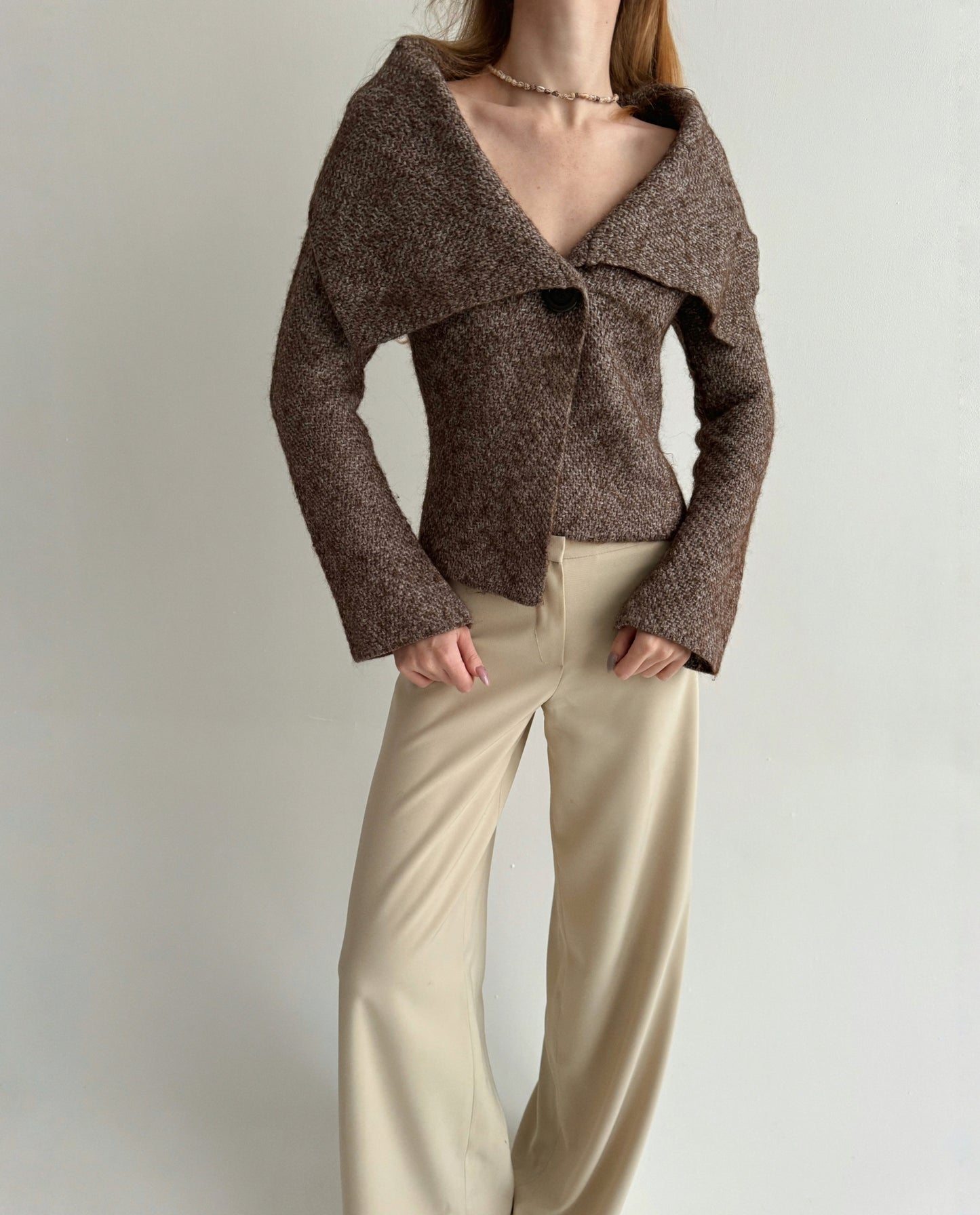 Vintage jacket with wide collar