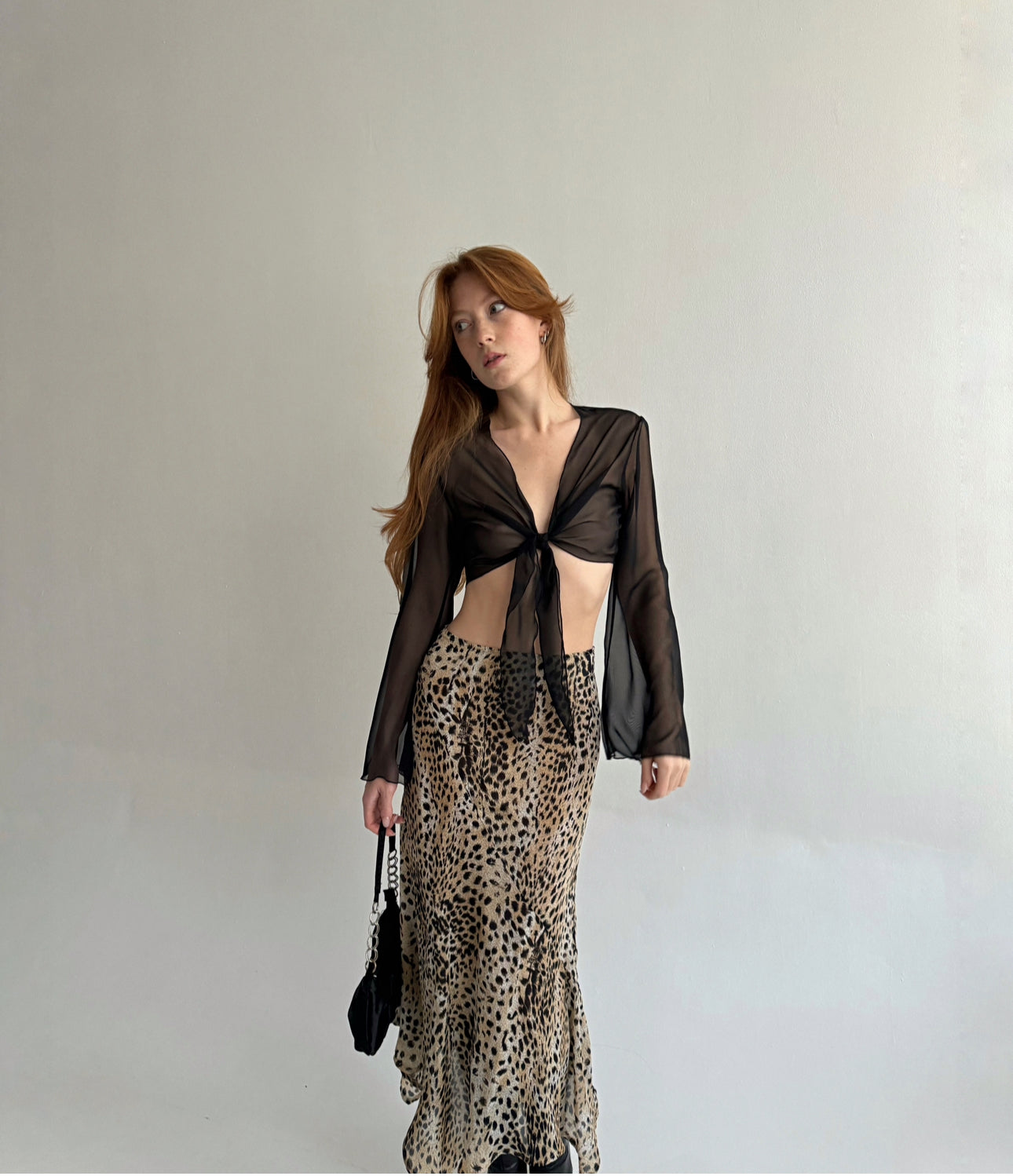 Vintage asymmetrical animal printed skirt