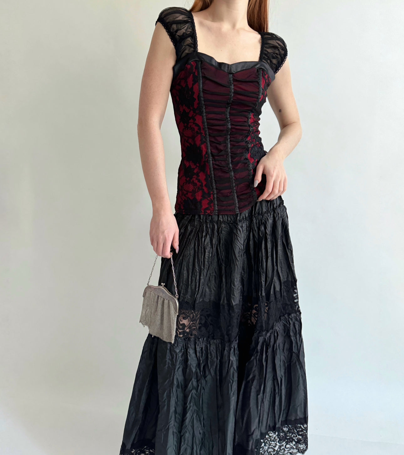 Vintage gothic blouse with lace