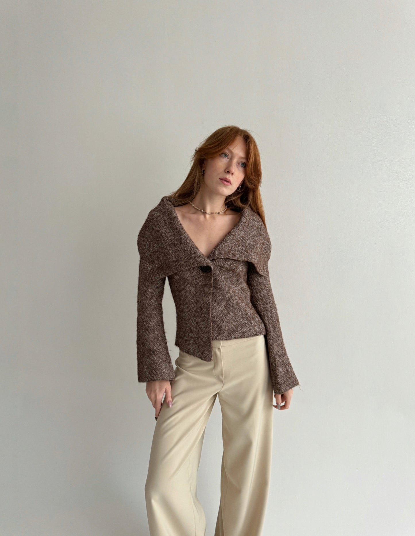 Vintage jacket with wide collar