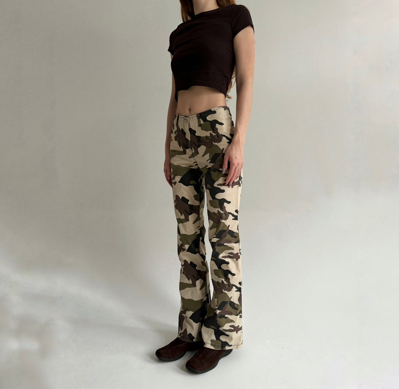 Vintage cotton military print pants