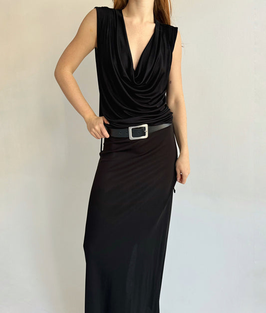 Y2K viscose blouse with cowl neck