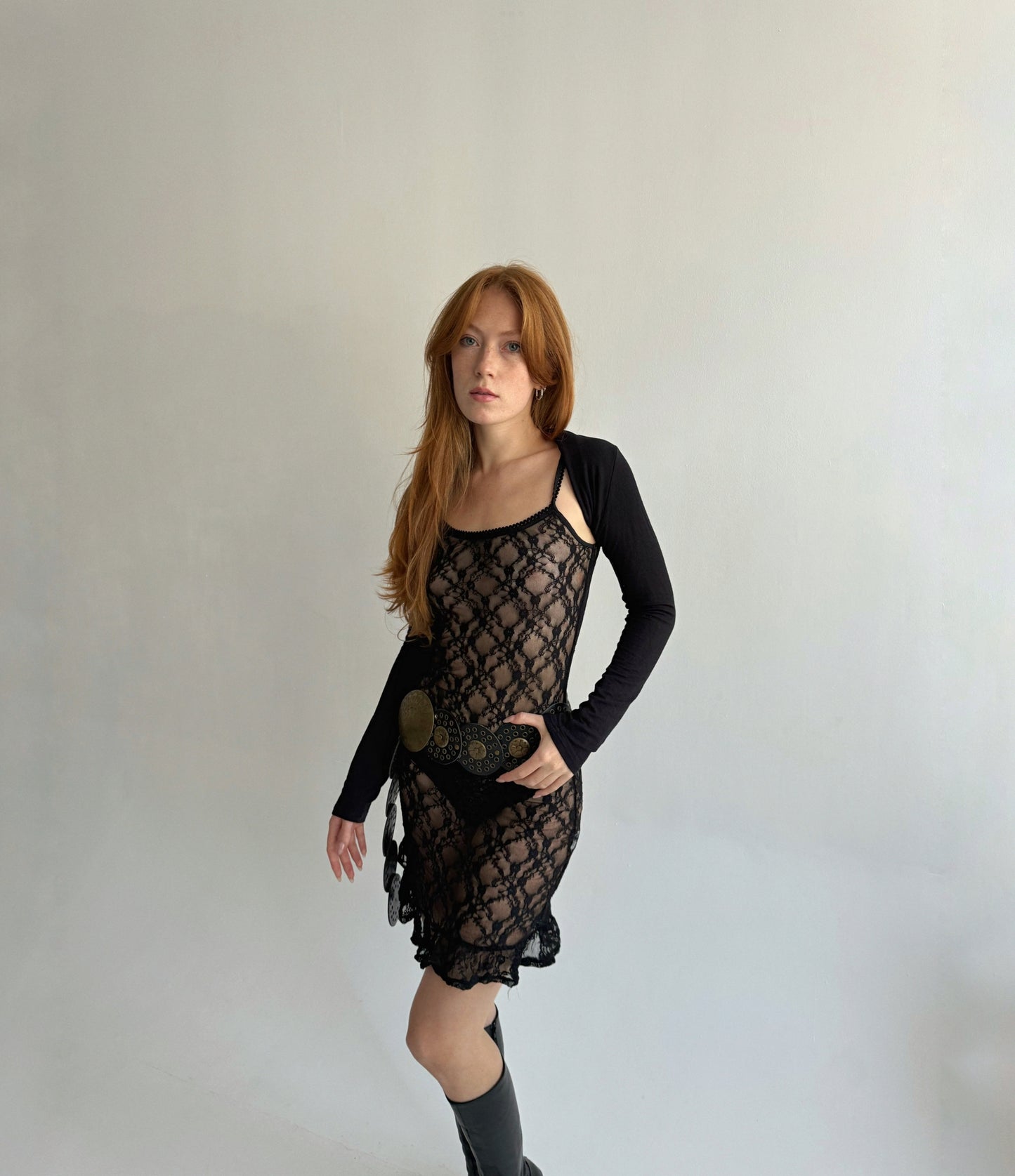 Vintage lace mini dress