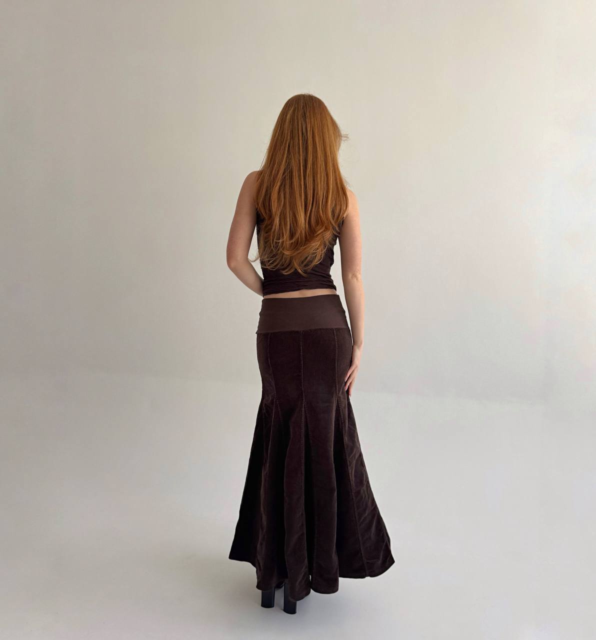Vintage cotton mermaid cut skirt