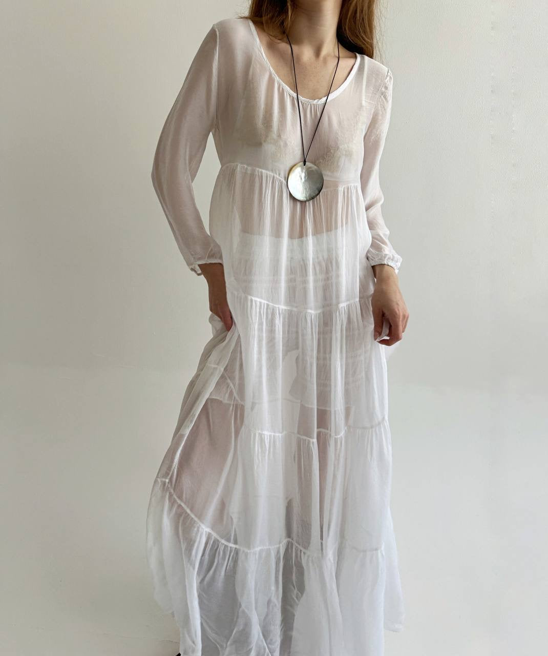 Vintage 30% silk 70% viscose super light and flowy dress