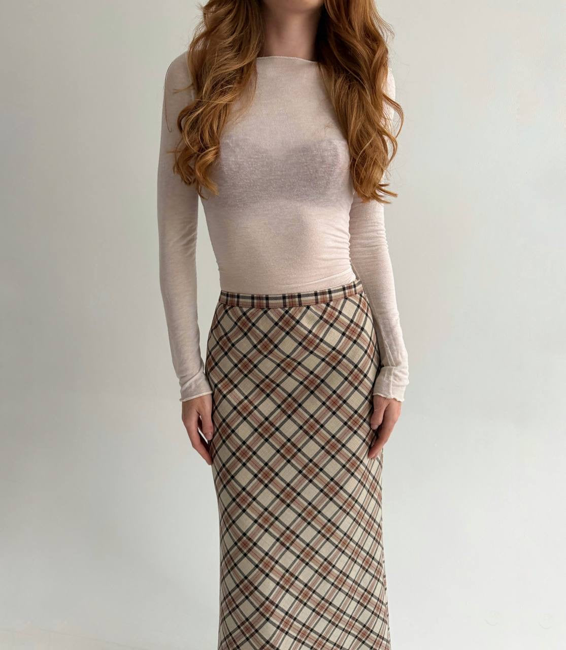 Vintage 99% wool maxi skirt
