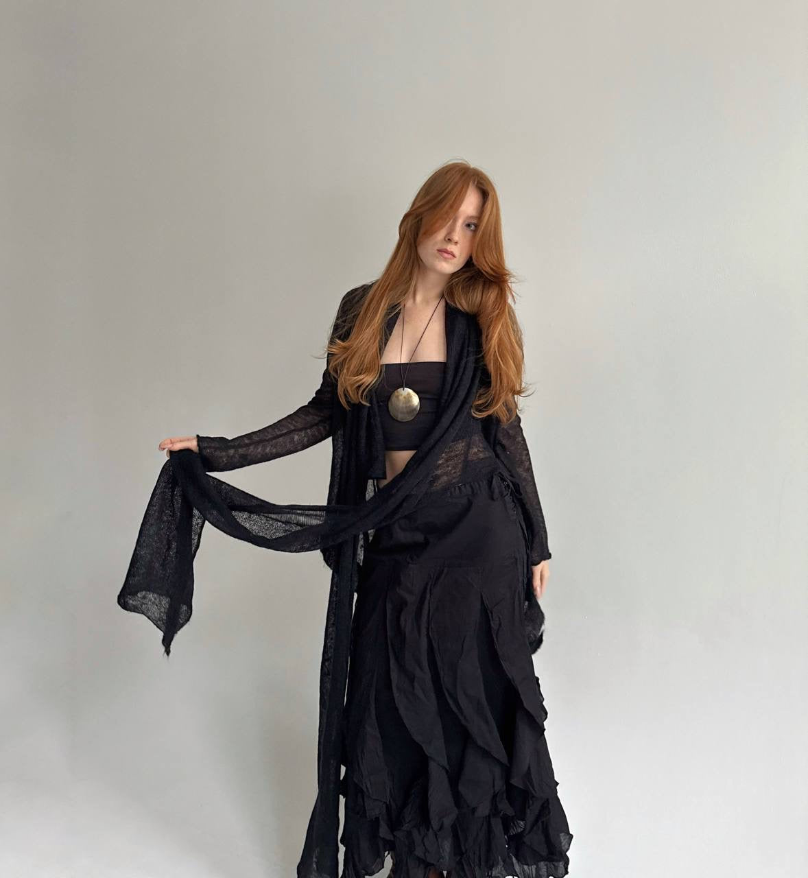 Vintage semi cardigan with long ties