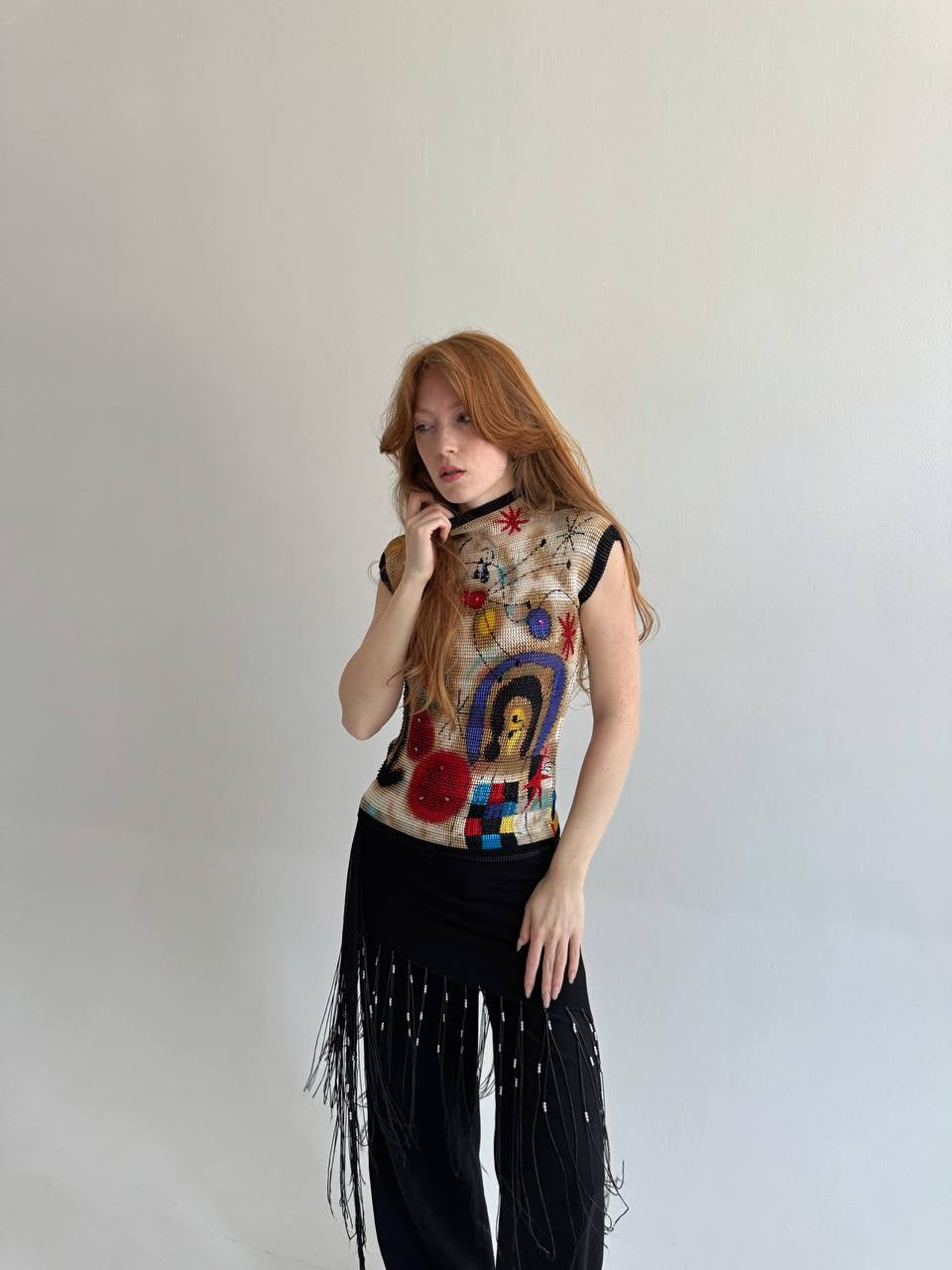 Vintage pleated avant garde blouse
