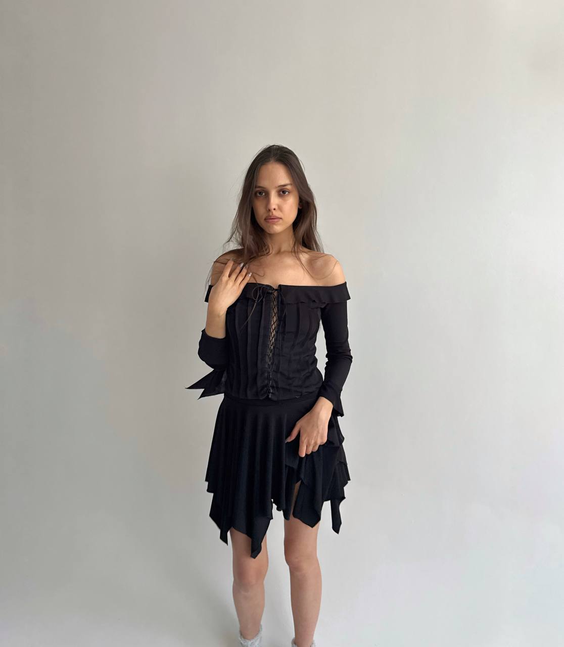 Vintage gothic off the shoulder blouse