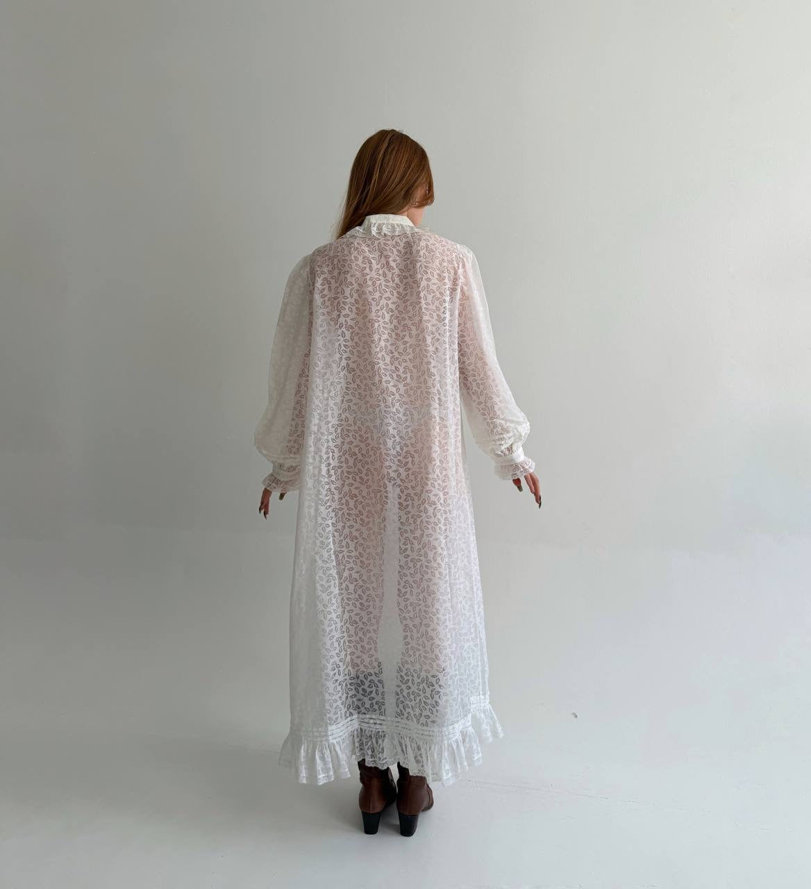 Vintage cotton blend printed night gown
