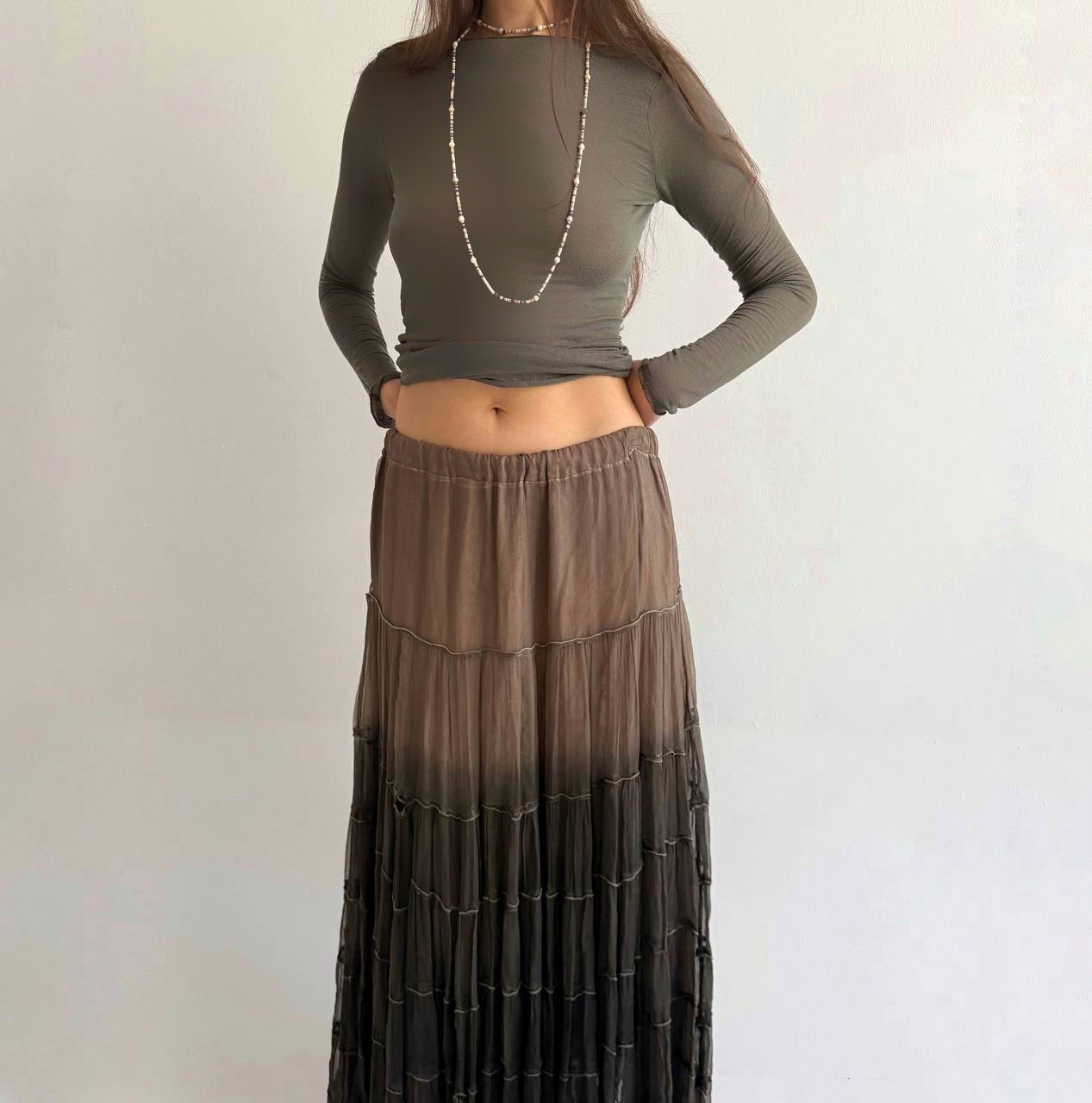 Vintage viscose ombré skirt
