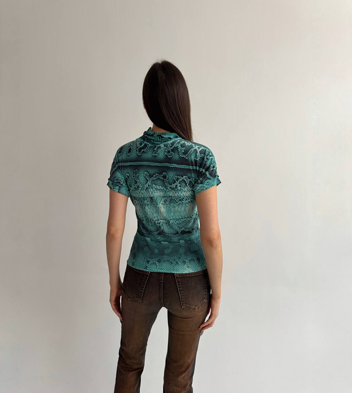 Vintage Just Cavalli turquoise blouse