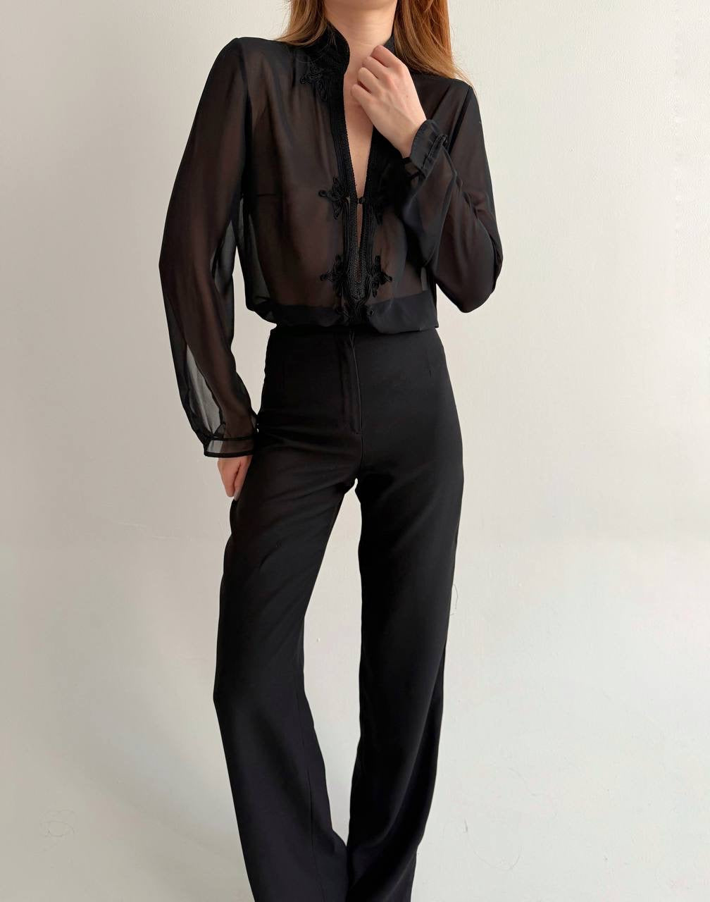 Vintage semi black blouse