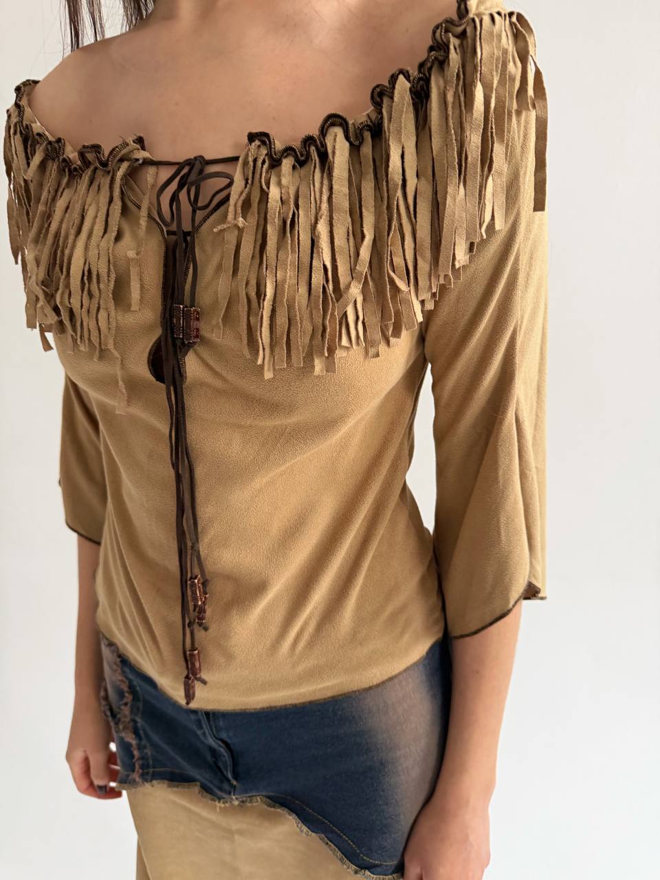 Vintage blouse with fringe