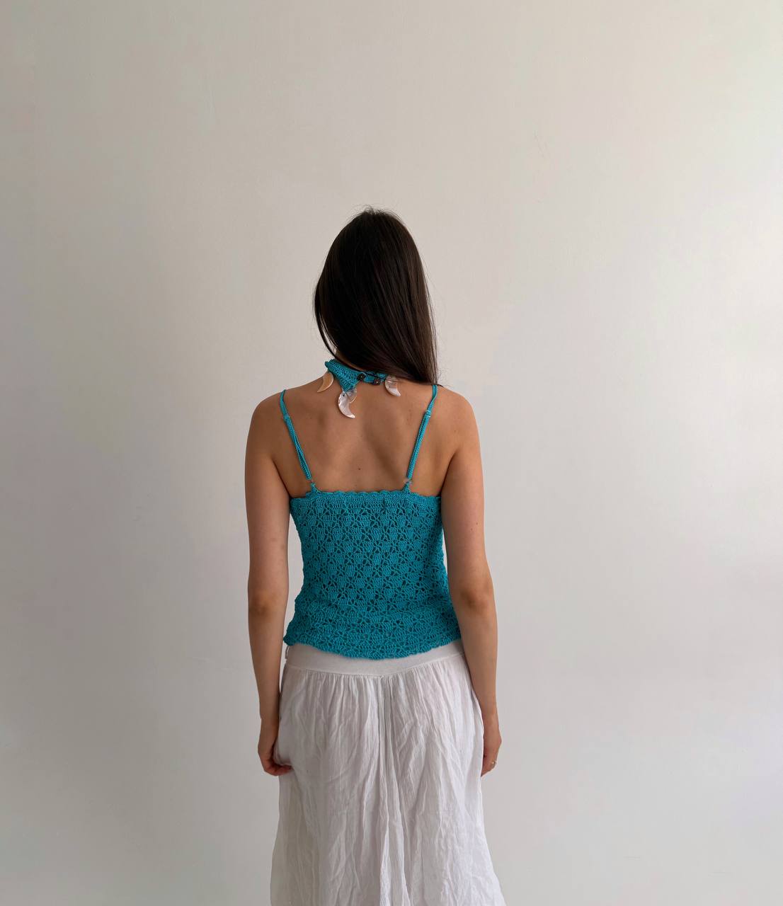 Vintage turquoise shell top