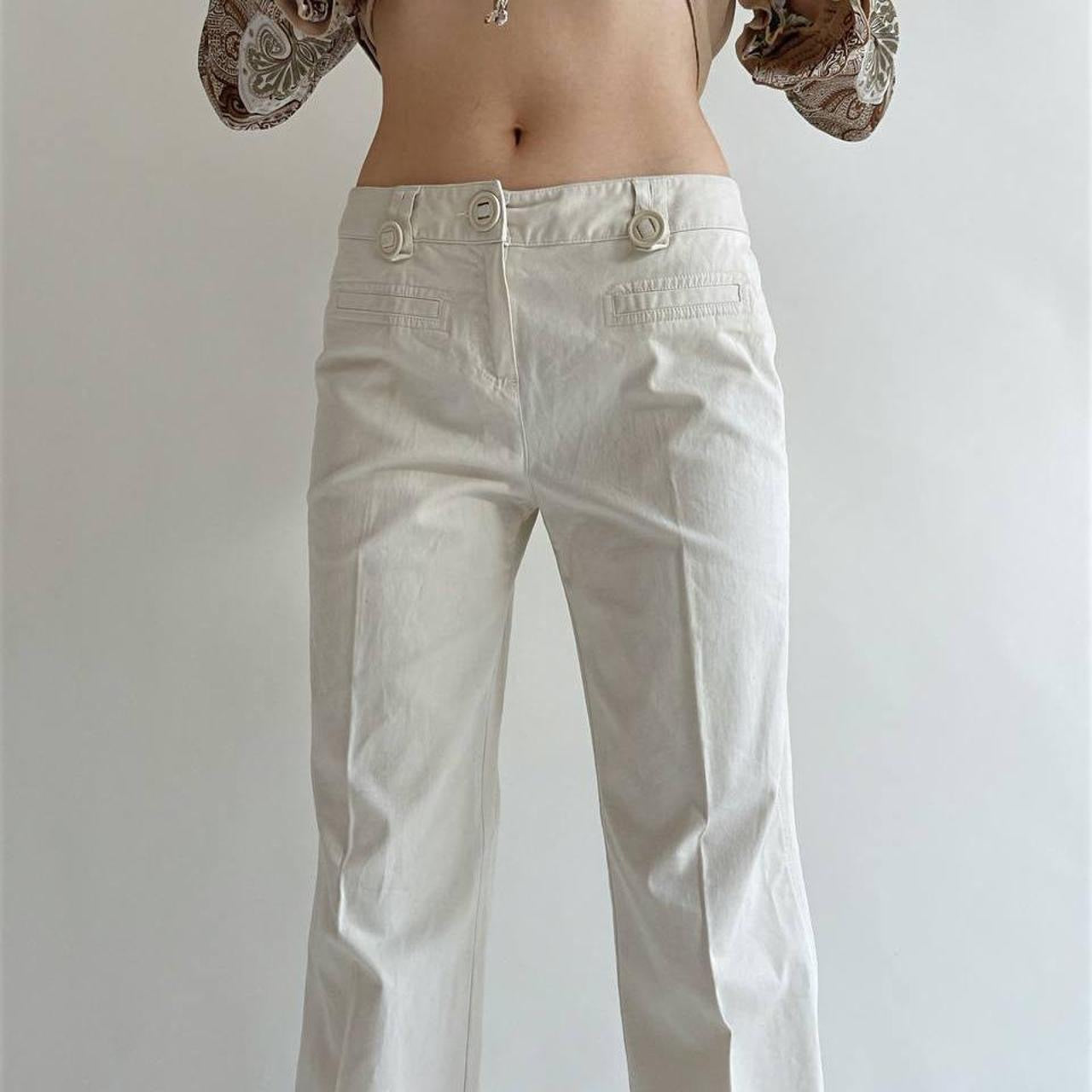 Y2K beige cotton trousers