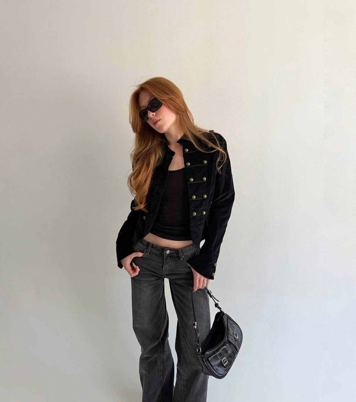 Vintage velvet cotton napoleon style jacket