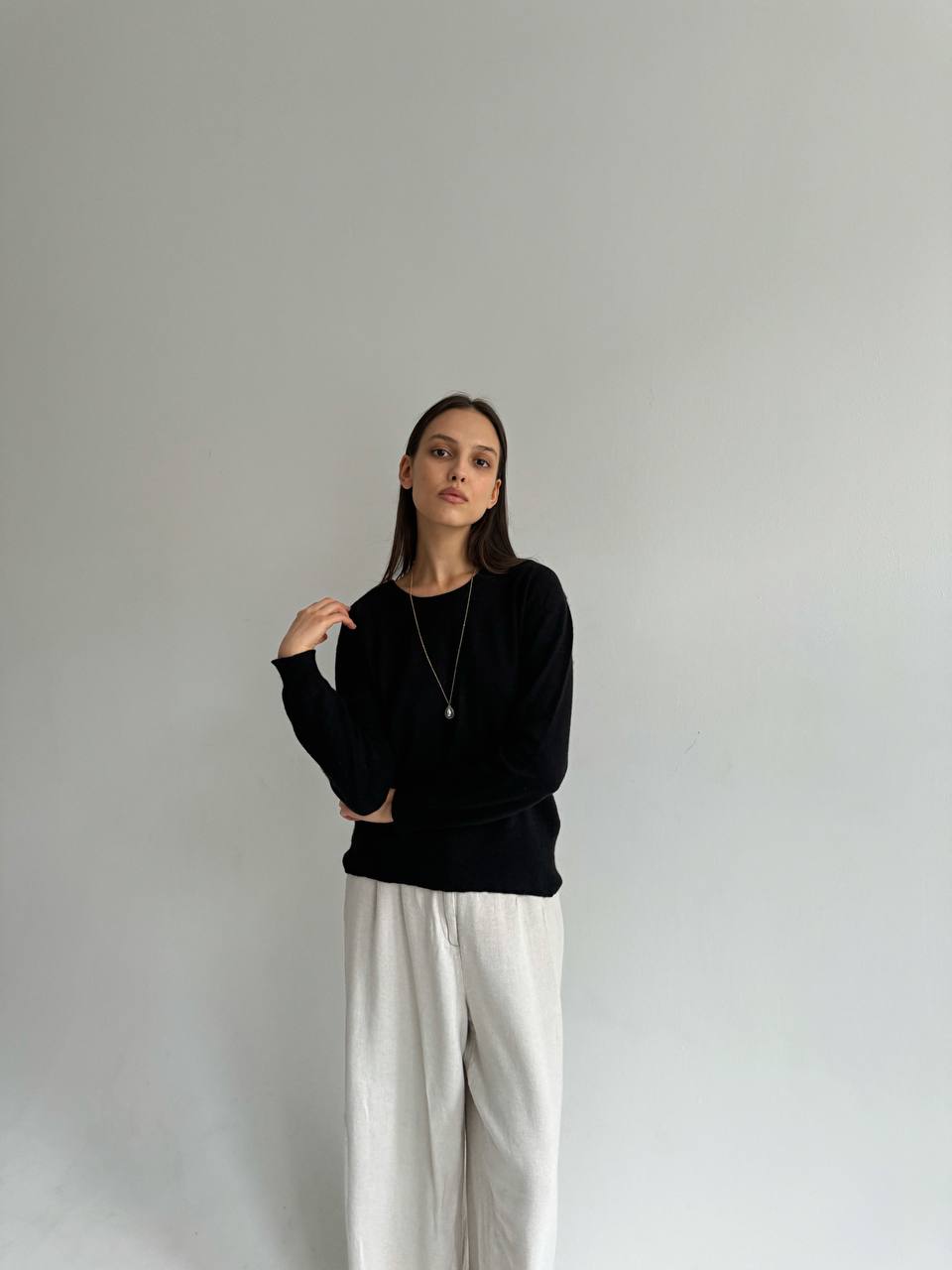 Vintage silk and cashmere black turtleneck sweater