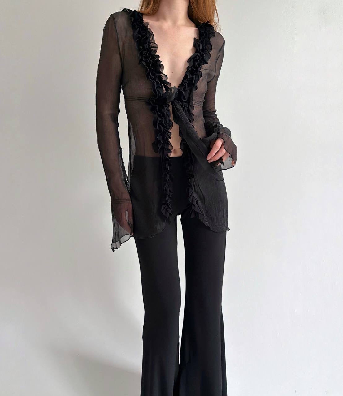 Vintage 100% pure silk long blouse