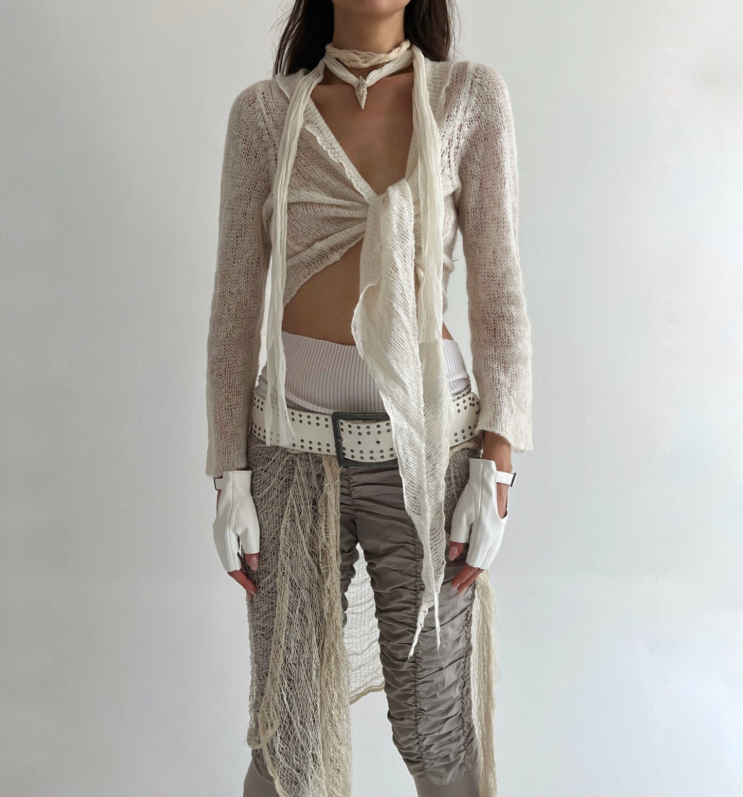 Vintage mohair blend wrap top