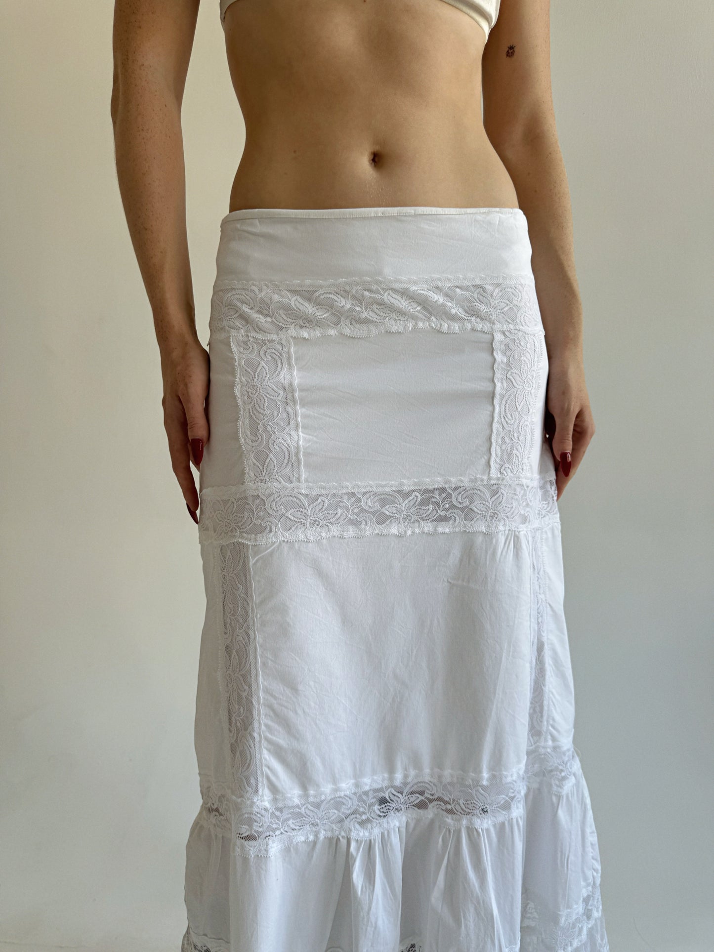 Vintage cotton cottagecore maxi skirt