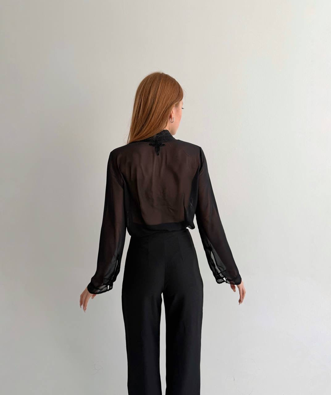 Vintage semi black blouse
