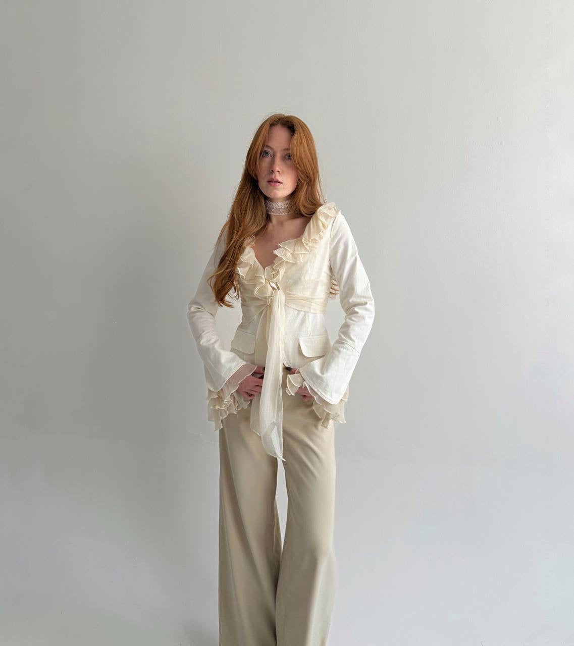 Y2K 97% cotton cream blazer