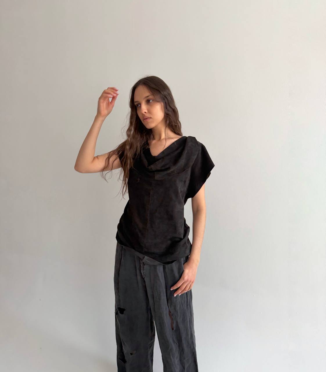 Vintage genuine leather blouse