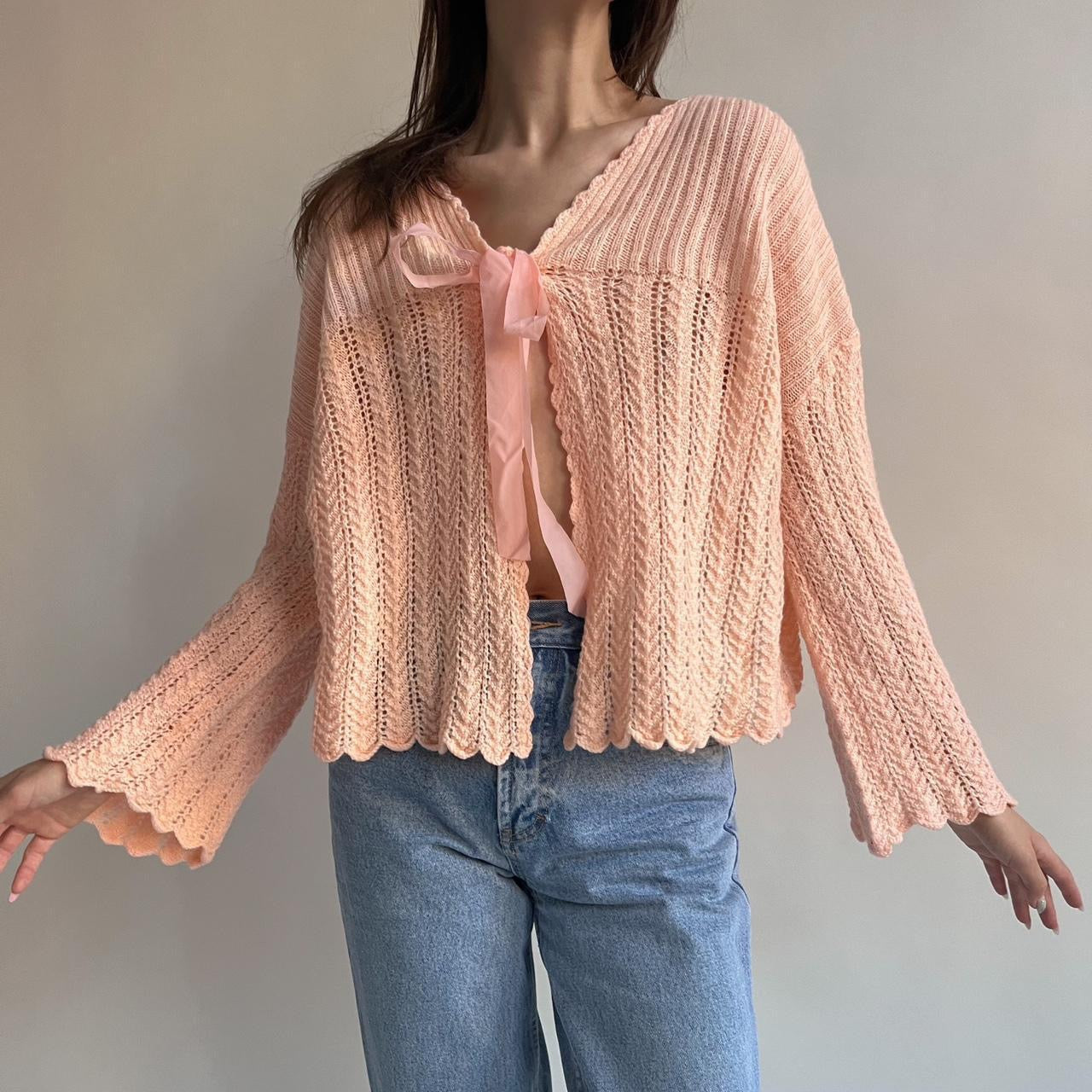 Vintage handmade pink cardigan