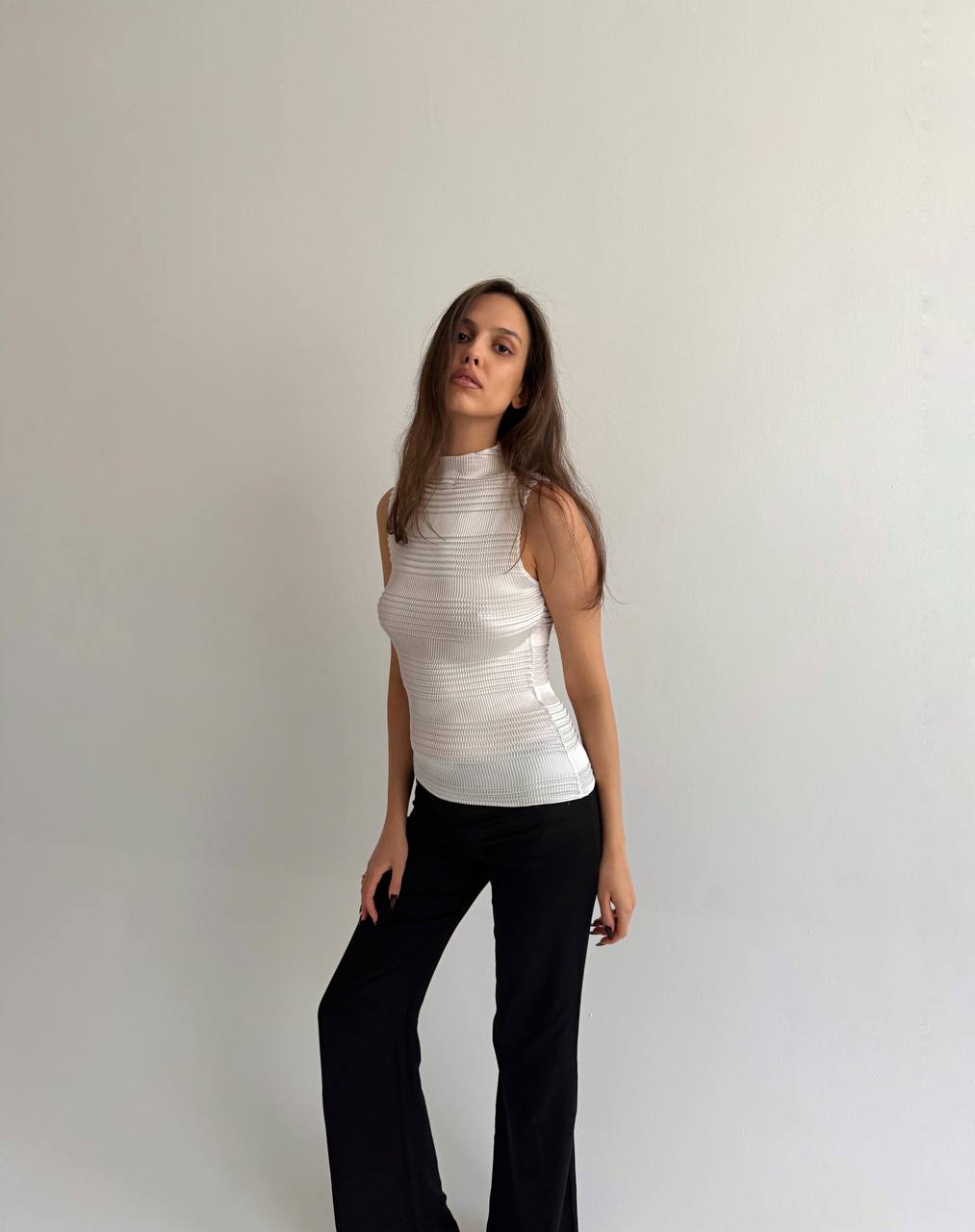 Vintage pleated satin top