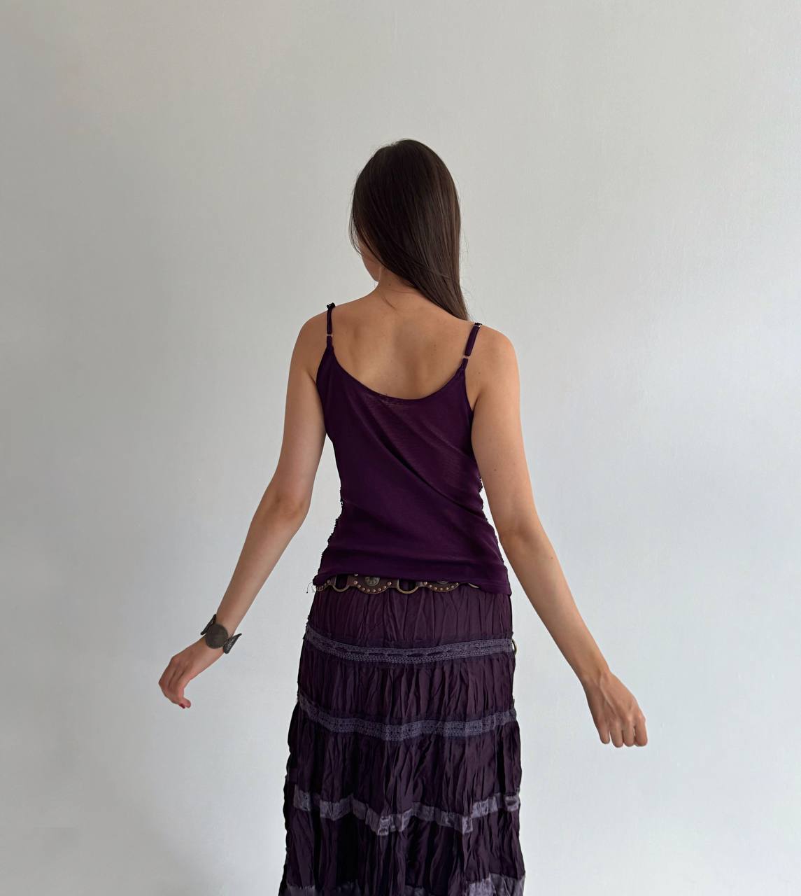 Vintage beaded purple cami top