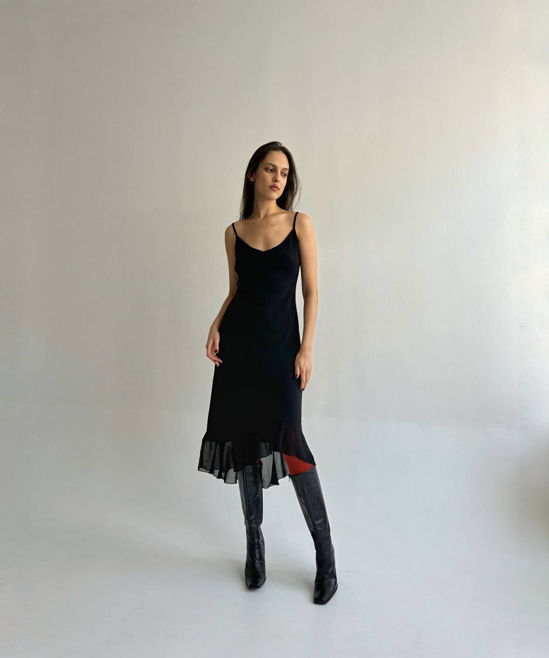 Vintage viscose black dress