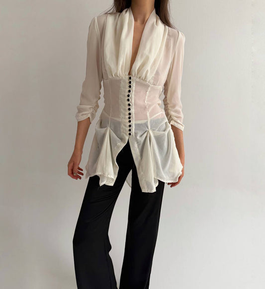 Vintage romantic avant garde blouse